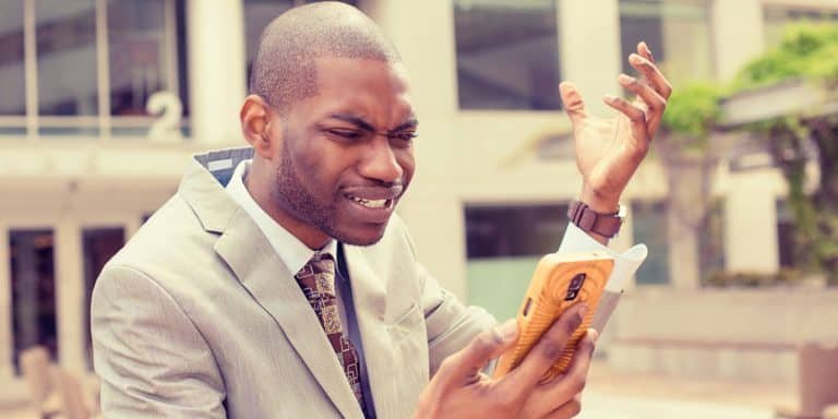 Angry Customer on Cell Phone Angry Customer on Cell Phone