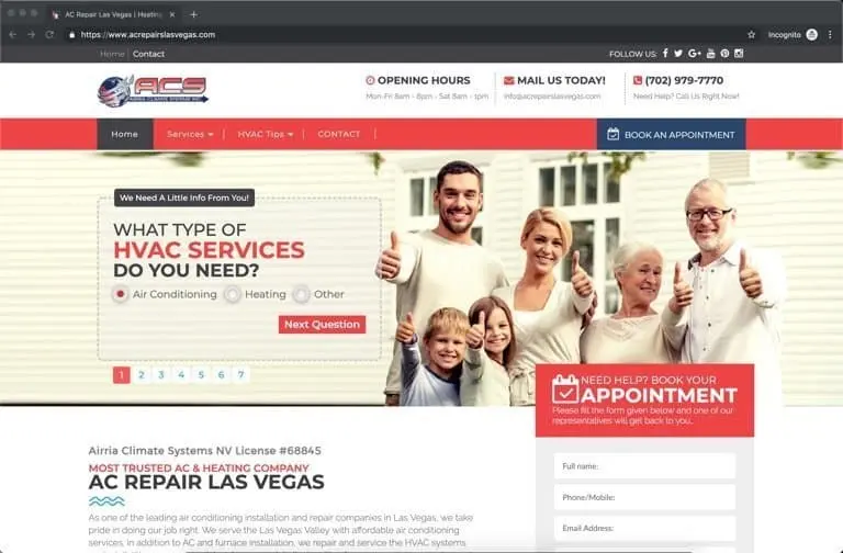 ACS Las Vegas HVAC Website