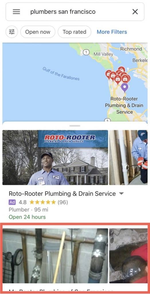 Google Maps Business Search on a Smartphone