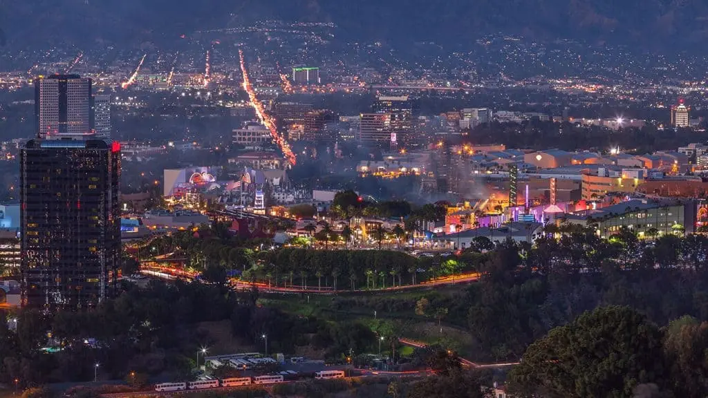 Burbank & Universal City California Nigh City View
