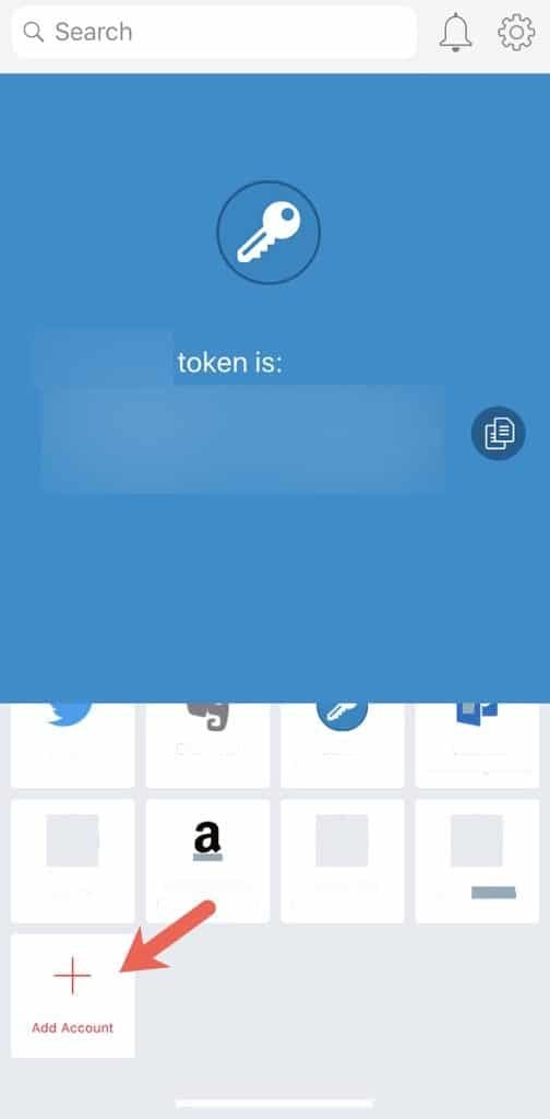 Authy Two-Factor Authentication App Home Screen