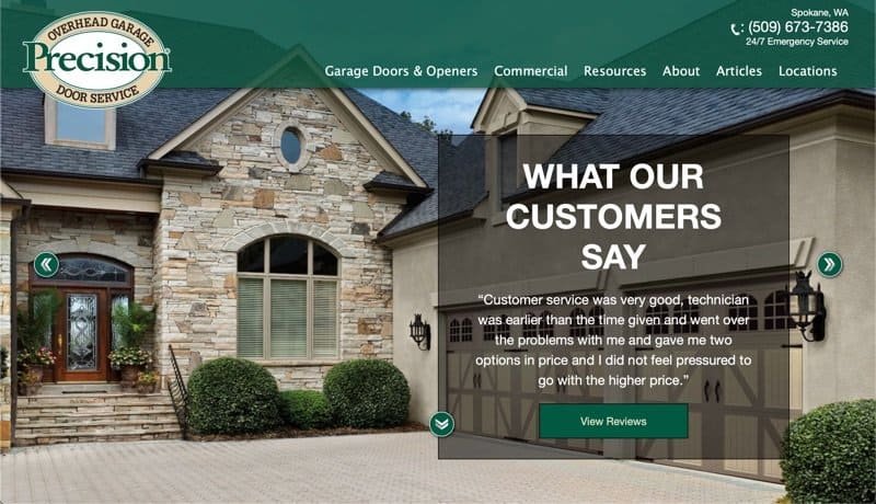 Precision Overhead Garage Door Service in Spokane, Washington
