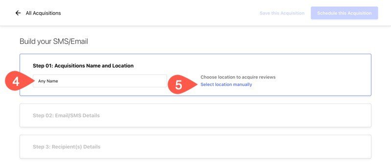 Step 1 building your review acquisition campaign.