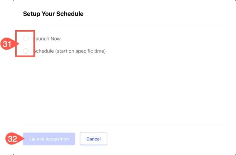 Launch or schedule your review acquisition campaign.