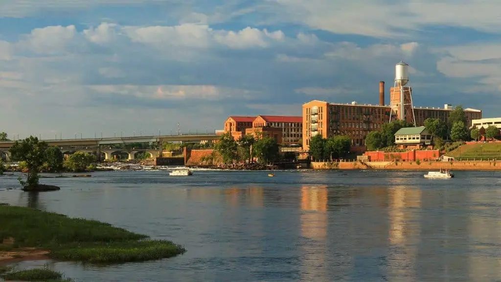 Columbus, Georgia City Skyline and Chattahoochee River