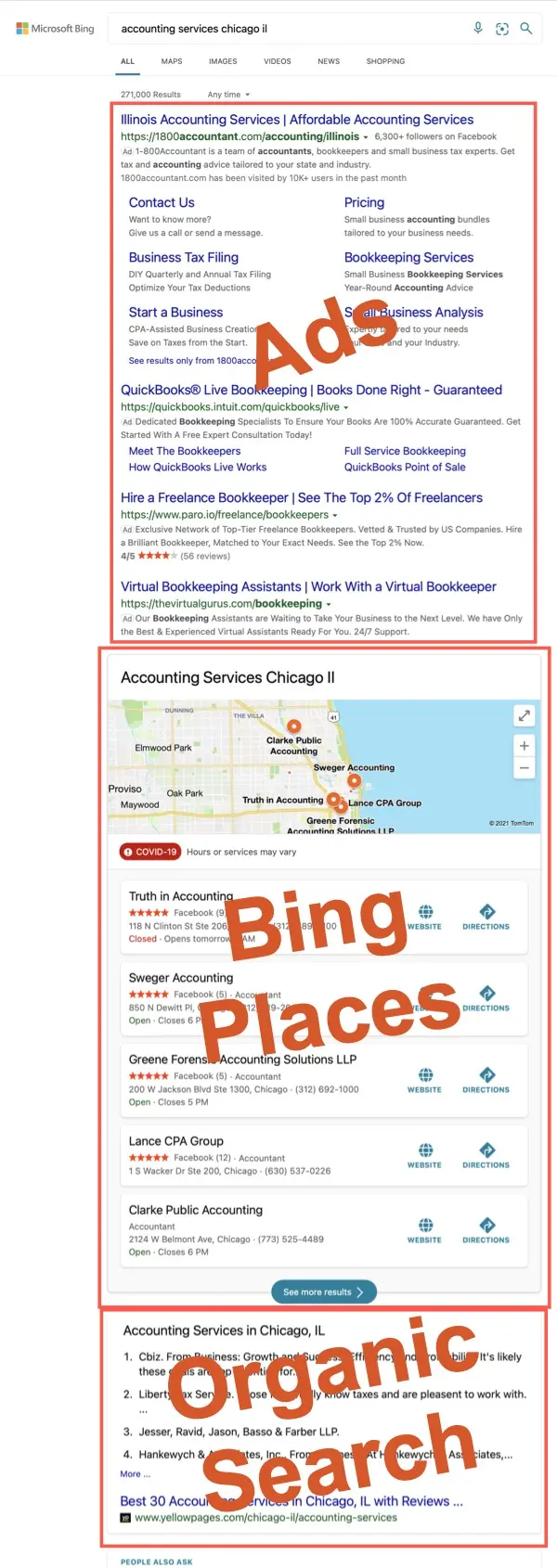 Bing search results for accounting services in chicago, il