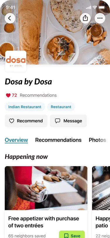 Nextdoor business page example