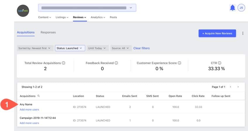 Open review acquisitions stats.