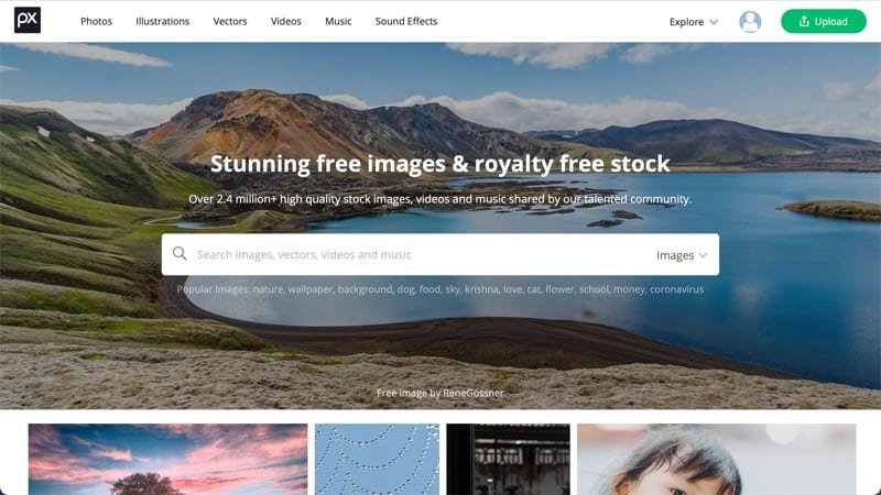 Pixabay Homepage