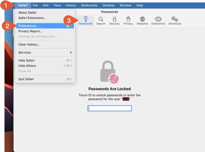 Accessing the 2FA verification code in Safari 15.