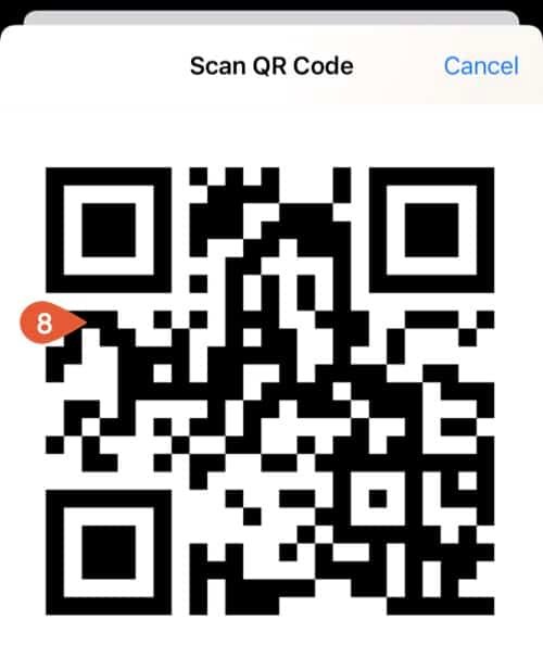 Scanning a QR code.