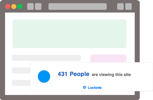 Browser with Live Visitors Count Popup