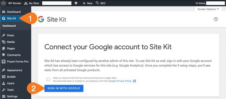 Google Site Kit Setup on Loclweb Steps 1 & 2.