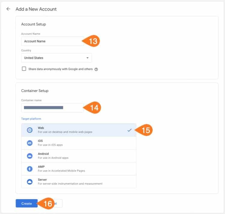 Google Site Kit Setup on Loclweb new Tag Manager account setup.