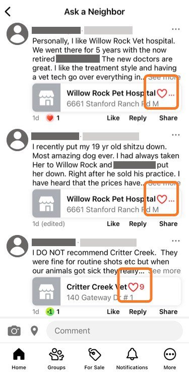 Nextdoor recommendation post