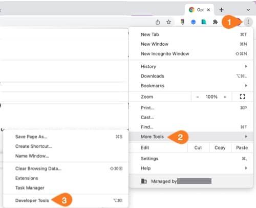How to access Google Chrome DevTools