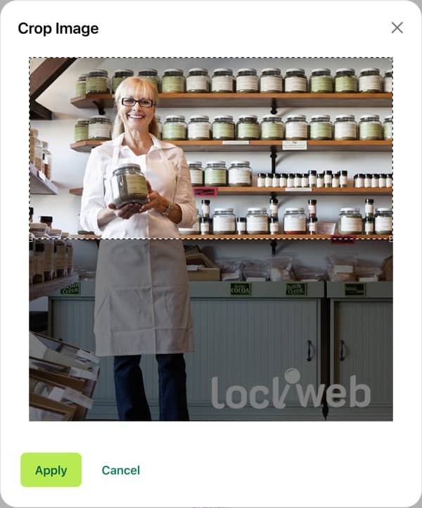 Cropping an image in Nextdoor promote sale or discount ad.