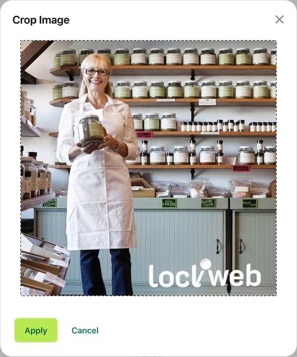Cropping an image in Nextdoor increase website visits ad.