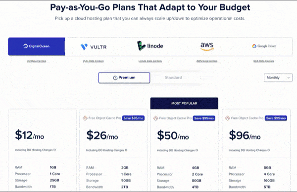 Cloudways Cloud Hosting Plans