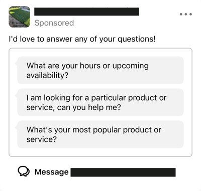 Nextdoor newsfeed messages ad.