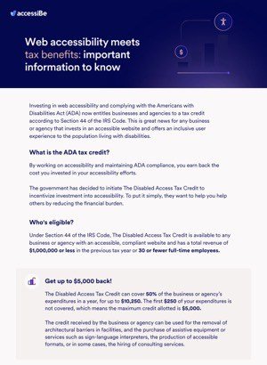 Web Accessibility Meets Tax Benefits: Important Information to Know