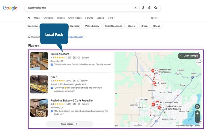 Google Search Local Pack
